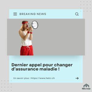 Dernier appel pour changer d'assurance maladie